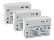Battery for Canon NB 10L 3 Pack Battery NB10L