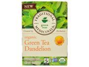 Traditional Medicinals Tea Organic Green Tea Dandeln 16 ct 1 Case Green Tea
