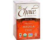 Choice Organic Teas 1113133 Black Tea Masala Chai 16 Tea Bags 1.2 oz 35 g Case of 6 16 Bag