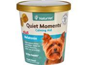 NaturVet Calming Aid Plus Melatonin Quiet Moments Dogs Cup 70 Soft Chews Pet Supplements