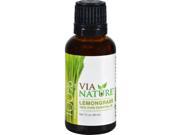 Via Nature Essential Oil - 100 Percent Pure - Lemongrass - 1 Fl Oz Essential Oils