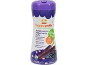 Happy Baby Happy Bites Puffs - Organic Happypuffs Purple Carrot And Blueberry - 2.1 Oz - Case Of 6 Food And Formula