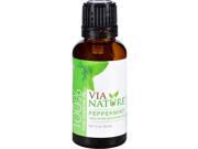 Via Nature Essential Oil - 100 Percent Pure - Peppermint - Single - 1 Fl Oz Essential Oils