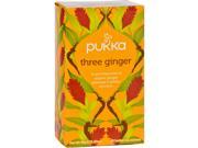 Pukka Herbal Teas Tea Organic Three Ginger 20 Bags Case of 6 Herbal Tea