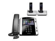 Polycom VVX 600 2200 44600 001 w 2 Wireless Handsets VVX 600 Business Media Phone with AC Power Supply