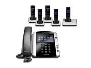 Polycom VVX 600 2200 44600 001 w 5 Wireless Handsets VVX 600 Business Media Phone with AC Power Supply
