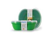 Preserve Square Food Storage Set Green Set of 2 Reusable Containers
