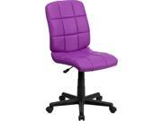 Flash Furniture Mid-back Purple Quilted Vinyl Task Chair