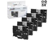 LD © Compatible Brother TZe251 Set of 5 Black on White Tape Cartridges for use in Brother GL PT ST P Touch Printer Series