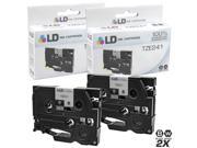 LD © Compatible Brother TZe241 Set of 2 Black on White Tape Cartridges for use in Brother GL PT ST P Touch Printer Series