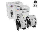 LD © Compatible Brother DK 2223 2 Rolls of White Label Tape 1.9 in x 100 ft