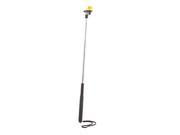 Black 6 Section Retractable Handheld Monopod with Yellow plastic Tripod Mount Adapter for GoPro HD Hero 3+/3/2