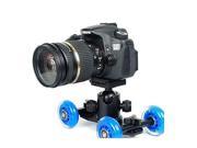 Premium Flex Skater Dolly , Table Top Slider, Super Mute for DSLR Camera and Camcorders , Black-Blue
