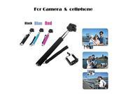 Portable Handheld Self-Timer Monopod for Camera & Phone Telescopic Extendible Selfprotrait Stand Holder , Red