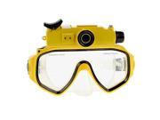 5.0 MP HD 720P Micro SD Waterproof Diving Digital Camera Mask Glasses with 5.0MP CMOS Sensor LCD Screen-Yellow