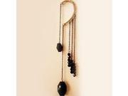 Black Stones Tassel Ear Hang