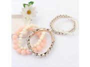 Multi-row Zircon Bead Connected Bracelet