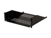 Navepoint 3U Audio Video Vented Rack Mount Cantilever Fixed Server Cabinet Shelf 18 Inches Deep Black