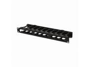 NavePoint High Density 1U Steel 19 Rack Cable Manager Plastic Snap Hinge fastened Cover