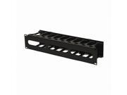 NavePoint High Density 2U Steel 19 Rack Cable Manager Plastic Snap Hinge fastened Cover