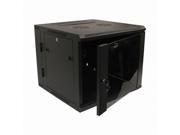 NavePoint 9U Wall Mount Double Section Hinged Swing Out Server Network Rack Cabinet Lock