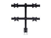 NavePoint Quad LCD Monitor Curved Mount Stand C Clamp Adjustable Holds 4 Monitors Up To 28 Inches Black