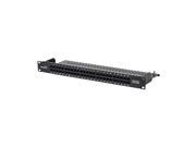Navepoint 50 Port Cat3 Voice Phone Patch Panel 19 Inch Wallmount Or Rackmount With Wiring For T 568A And T 568B 1U Black