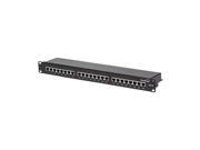 Navepoint 24 Port Cat5E FTP Shielded Patch Panel For 19 Inch Wallmount Or Rackmount Ethernet Network 1U Black