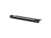 Navepoint 25 Port Cat3 Voice Phone Patch Panel 19 Inch Wallmount Or Rackmount With Wiring For T 568A And T 568B 1U Black