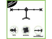 NavePoint Triple LCD Monitor Desk Stand Mount Free Standing Adjustable 3 Screens upto 24 Inches Black