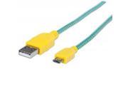 MANHATTAN 394000 3 ft. Hi Speed USB Device Cable Teal Yellow