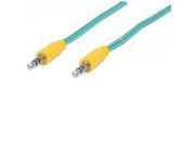 MANHATTAN 394079 3 ft. Stereo Audio Cable Teal Yellow