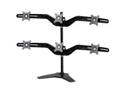 Hex Monitor Stand by Amer Networks. Supports up to six 24 Monitors with VESA standard 100x100 and 75x75.
