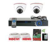 GW HD CVI 4 Channel High Definition DVR Kit with 2 x 720P HD Security Camera 1.0 Megapixel 3.6mm Lens 49 Feet IR Range Smartphone Compatible Complete CCTV 2 Cam