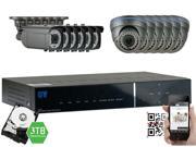 GW Security 2.1 Megapixel HD TVI 1080P Complete Security System 12 x 2.1MP HDTVI True HD 1080P @30fps Weather Proof Security Cameras 16 Channel Plug and