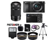 Sony Alpha A6000 Mirrorless Digital Camera with 16-50mm Lens (Black) With Sony SEL55210 55-210mm Lens (Black) Essential Bundle