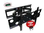 Mount It! LG Compatible Plasma LCD LED Flat Screen TV Articulating Full Motion Tilt Dual Arm Wall Mount Bracket For 32 65 Displays Black With 3M HDMI Cable