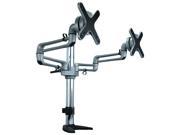 Mount It! Articulating Dual Arm 3 Stage Computer Monitor Desk Mount for monitors up to 27 with Clamp and Gommet Base Combo