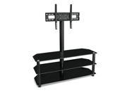 Mount It! 32 55 Inch Flat Panel LCD LED Plasma TV Mount and Glass Entertainment Center Combo 3 Tempered Glass Shelves Durable Steel Frame