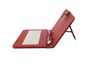 Universal USB Keyboard Tablet Leather Case + OTG For Android Tablet 9 Inch Color Red