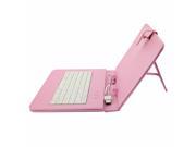 Universal USB Keyboard Tablet Leather Case + OTG For Android Tablet 9 Inch Color Pink