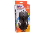 iMicro MO 159RP USB Wired 1000 dpi 3 Button Optical Mouse Black