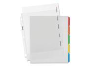 Clear View Plastic Dividers with Sheet Protector Multicolor 5 Tab Letter