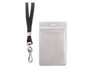 Resealable ID Badge Holder Lanyard Vertical 2 5 8 x 3 3 4 Clear 20 Pack AVT91131