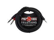 Pig Hog 10 3.5mm Stereo to Dual 1 4 Mono Male Breakout Cable PB S3410