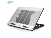 DEEPCOOL N9 Silver Laptop Cooling Pad 17 Pure Aluminium Extrution Panel 180mm Fan Multi Viewing Angles Adjustable 4 USB Ports