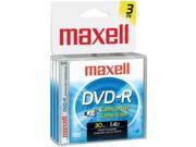 MAXELL 567622 DVDRCJC3PK CAMCORDER DVD RS WITH JEWEL CASES 3 PK