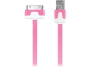 IESSENTIALS IPL FDC PK 30 PIN CHARGE SYNC FLAT CABLE 3.3 FT PINK