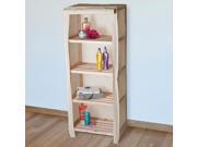 Lavish Home Four Tier Wood Storage Shelving Rack With Removable Cover
