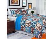 Lavish Home 2 Piece Peace Quilt Set Twin Brown Blue